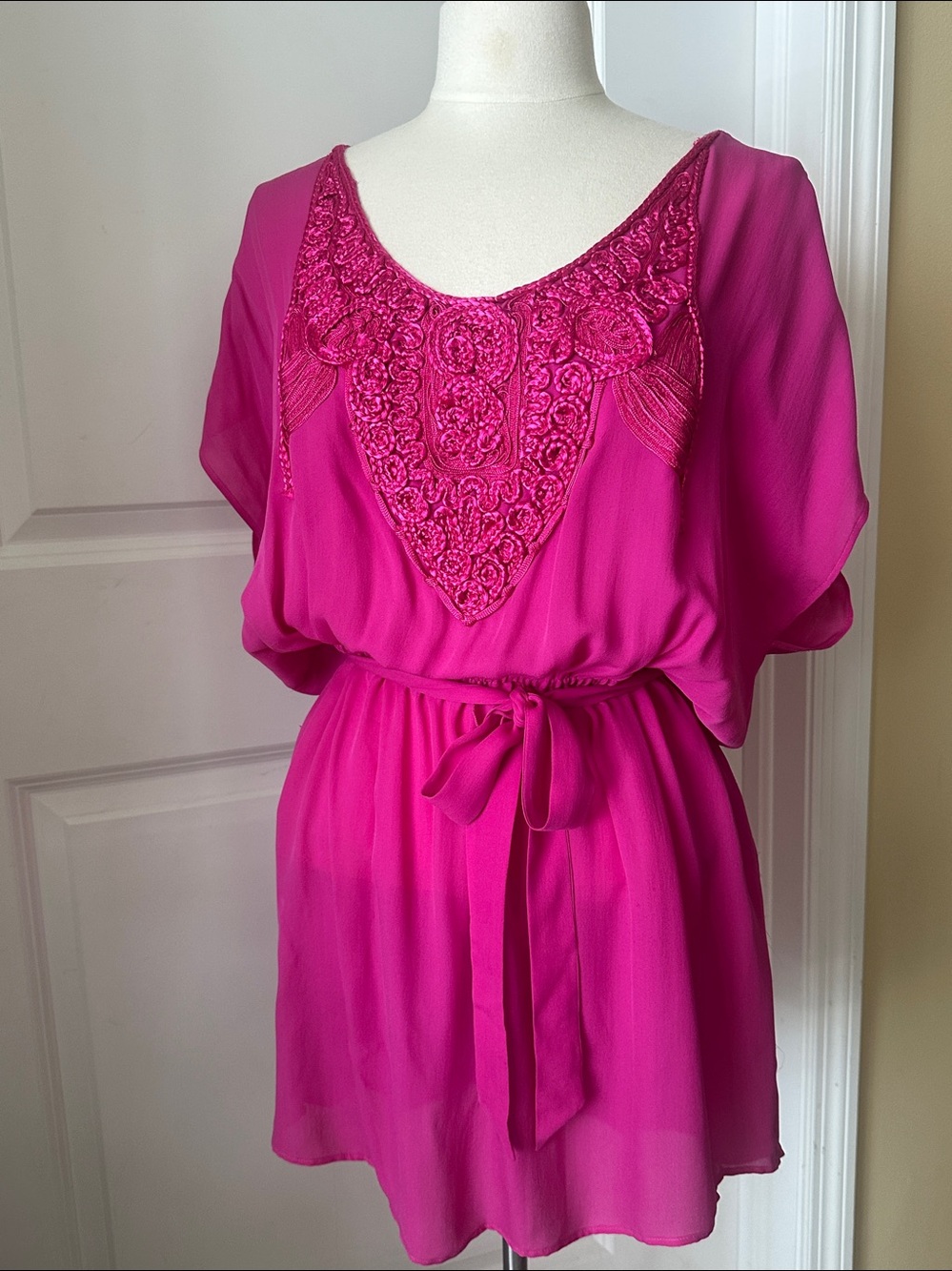 Magenta silk dress